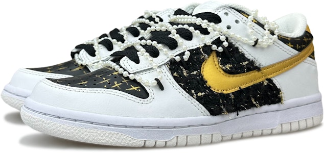 【訂製球鞋】Nike Dunk Low 黑金琉璃 少女清新 小香風 低筒 滑板鞋 女款 黑金 Shop 【訂製球鞋】Nike Dunk Low 黑金琉璃 少女清新 小香風 低筒 滑板鞋 女款 黑金
