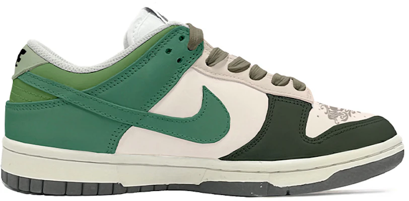 (W) 나이키 덩크 로우 '블랙 그린 로즈 체인' (커스텀) DD1503-117(TeamK-青藤玫瑰) Order (W) 나이키 덩크 로우 '블랙 그린 로즈 체인' (커스텀) DD1503-117(TeamK-青藤玫瑰)