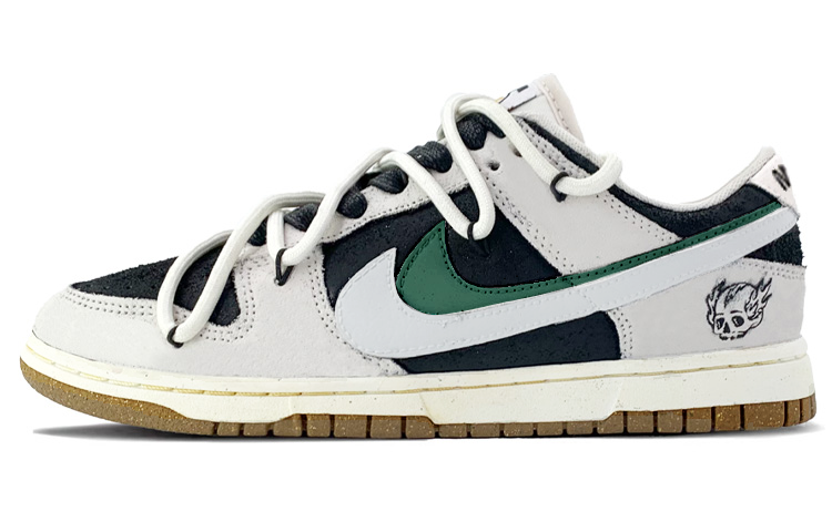 Buy (W) [Kasut Custom] Nike Dunk Low 'Senyum Swoosh Hitam Kelabu' DO9457-100(TeamK-黑色火焰)