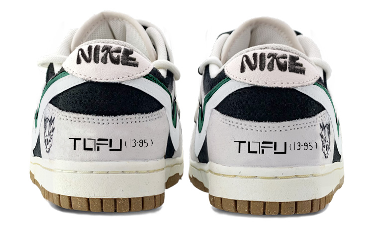 Shop (W) [Kasut Custom] Nike Dunk Low 'Senyum Swoosh Hitam Kelabu' DO9457-100(TeamK-黑色火焰)