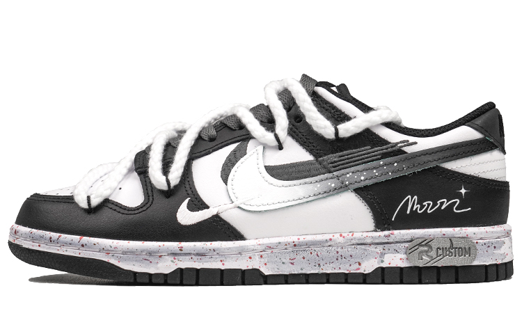 Buy 【定制球鞋】 Nike Dunk Low 多色勾 黑色月光 三勾 渐变 星空 麻绳 低帮 板鞋 女款 黑白