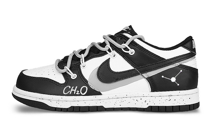 Buy 【定製球鞋】 Nike Dunk Low ''Black'' 熊貓 CH2O分子 潑墨 解構 雙勾 低筒 板鞋 女款 黑白