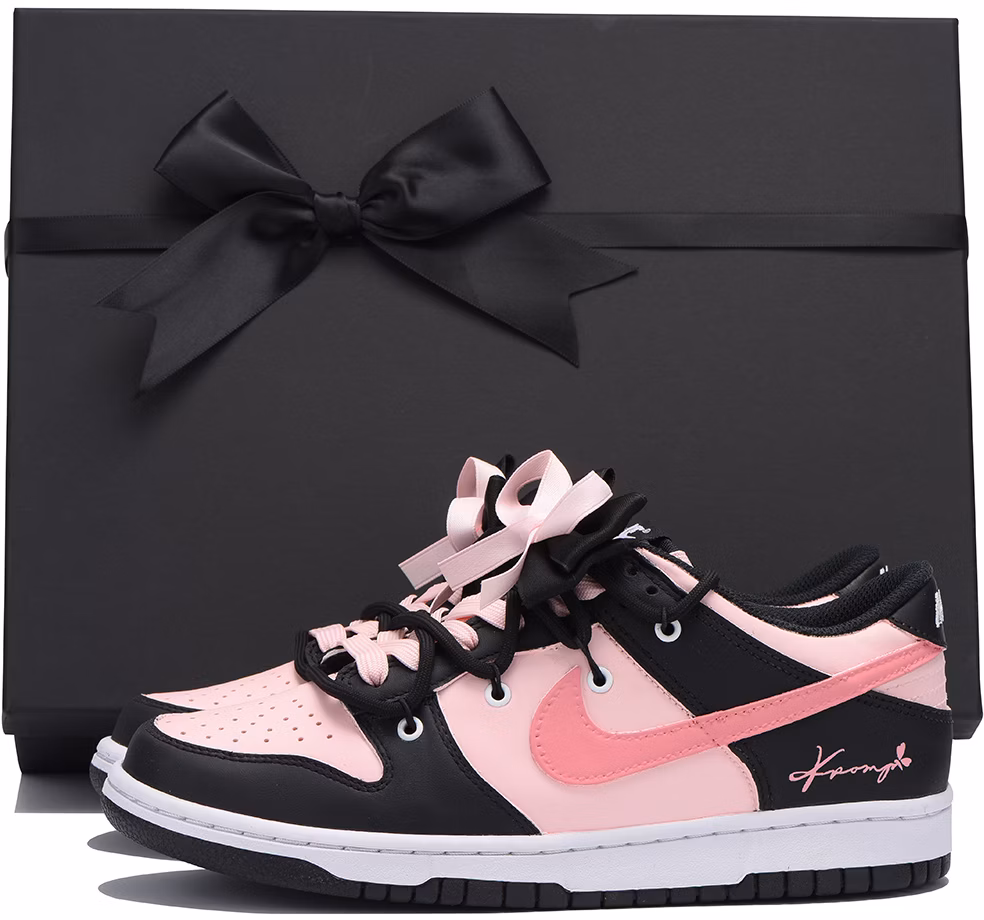 custom-shoes-women-nike-dunk-low-black-pink-chestnut-berry