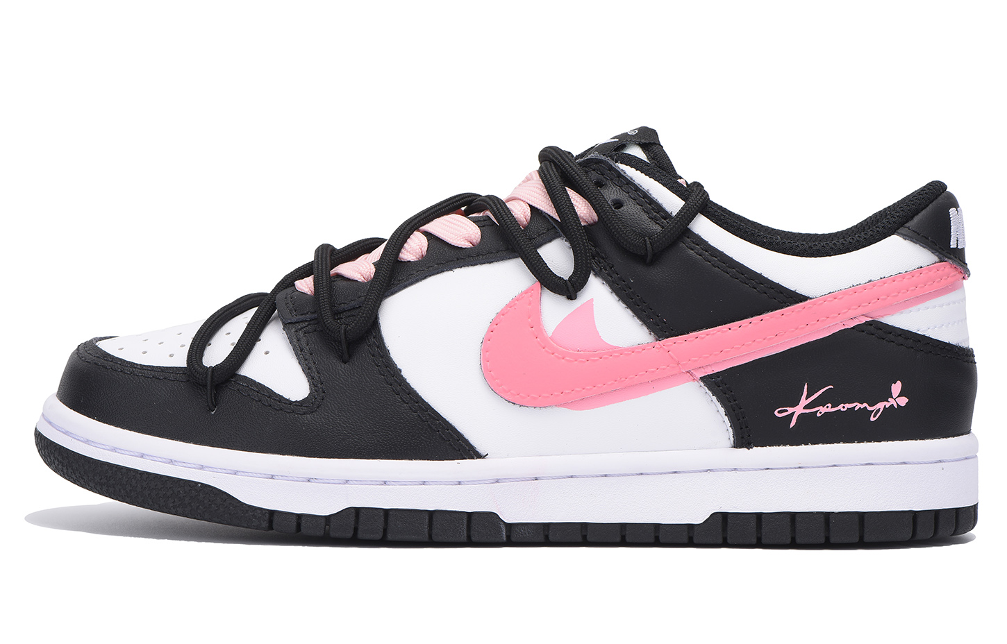 Order (W) [Sepatu Kustom] Nike Dunk Low 'Hitam Pink' CW1590-100(Team59-女款黑粉双勾三SBOX)