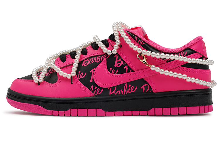 Buy (W) 나이키 덩크 로우 '블랙핑크 바비' (커스텀) DZ5196-600(TeamI-女款黑玫芭比K黑粉)