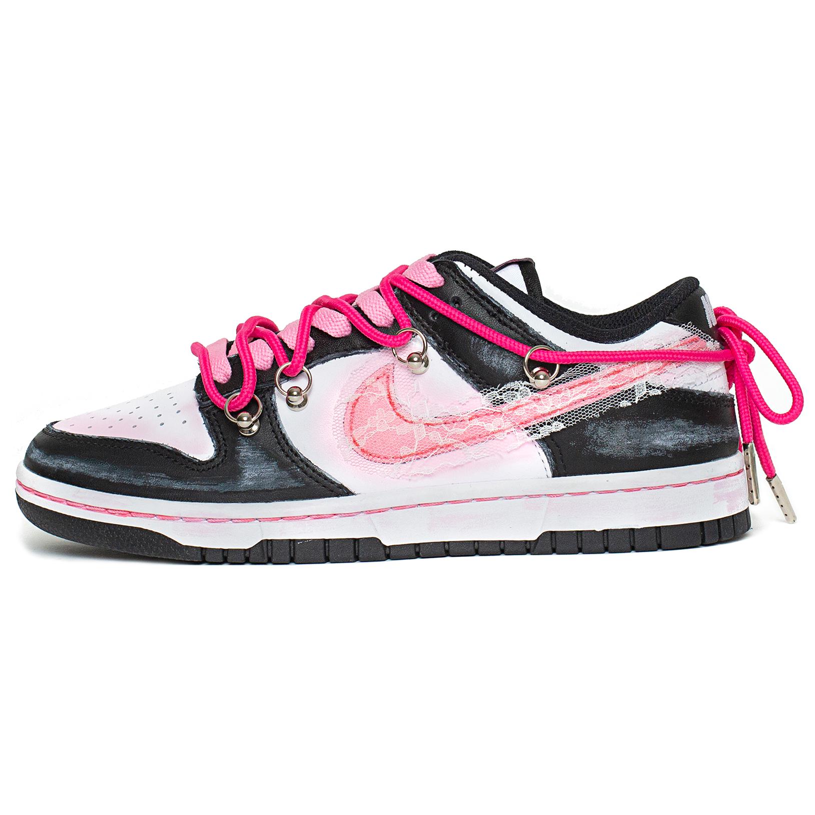 Buy (W) [Kasut Custom] Nike Dunk Low 'Hitam Merah Jambu Panda Balet' DD1503-101(Team61-甜酷芭蕾少女S-BOX)