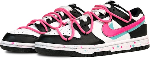 【定制球鞋】 Nike Dunk Low 解構 潑墨效果 低幫 板鞋 女款 黑粉 Lookbook 【定制球鞋】 Nike Dunk Low 解構 潑墨效果 低幫 板鞋 女款 黑粉