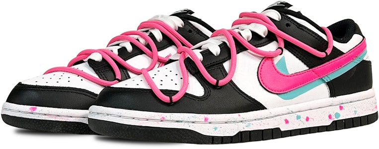 【定制球鞋】 Nike Dunk Low 解構 潑墨效果 低幫 板鞋 女款 黑粉 Lookbook 【定制球鞋】 Nike Dunk Low 解構 潑墨效果 低幫 板鞋 女款 黑粉