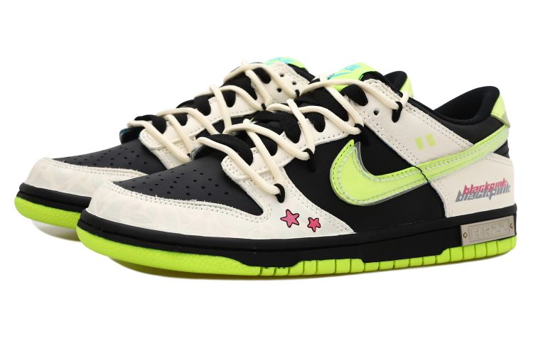 Lookbook (W) [Zapatillas Personalizadas] Nike Dunk Low 'Estrella Negra y Rosa' DV1694-900(Team拾玖-荧光绿S-BOX）