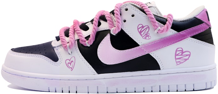 【訂製球鞋】Nike Dunk 低筒 triple white 晴天玫瑰 街頭版 女款 黑粉 Order 【訂製球鞋】Nike Dunk 低筒 triple white 晴天玫瑰 街頭版 女款 黑粉