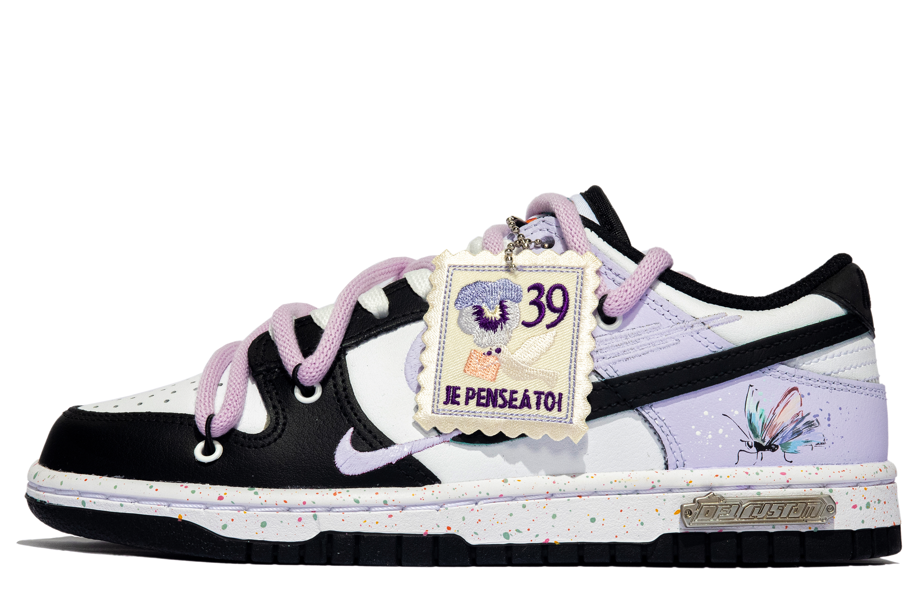 Buy (W) [Kasut Custom] Nike Dunk Low 'Hitam Ungu-Kupu-Kupu' FD4623-131(TeamM-女款紫蝶S-BOX)