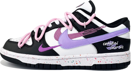【訂製球鞋】 Nike Dunk Low Multi-Color Swoosh 低筒 球鞋 女款 黑紫 Buy 【訂製球鞋】 Nike Dunk Low Multi-Color Swoosh 低筒 球鞋 女款 黑紫