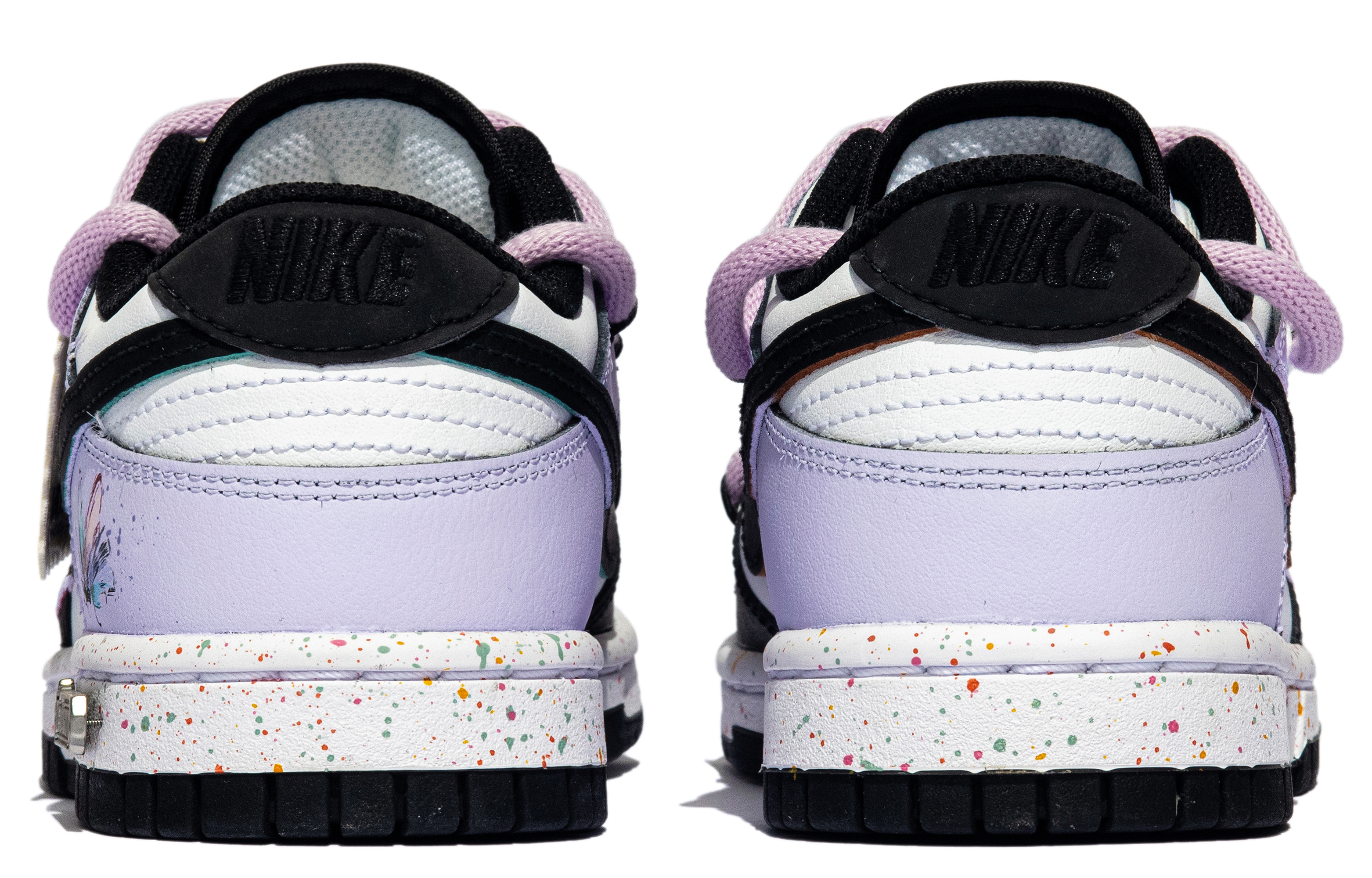 Shop (W) [Kasut Custom] Nike Dunk Low 'Hitam Ungu-Kupu-Kupu' FD4623-131(TeamM-女款紫蝶S-BOX)