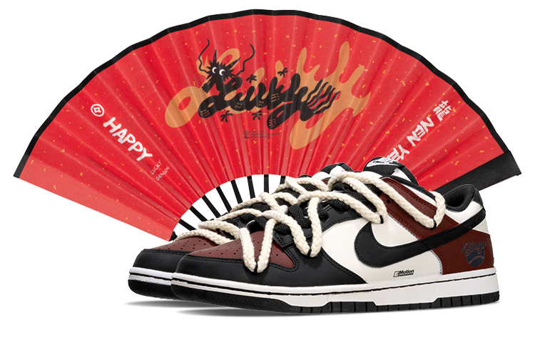 [Custom Shoes] (Women) Nike Dunk Low 'Black Toe - Chinese New Year Dragon Edition'
