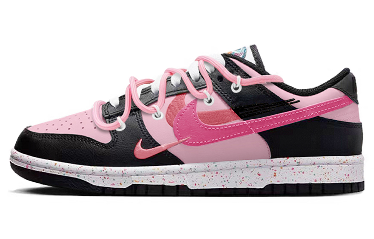 Buy (W) [定制鞋] 耐克Dunk Low '黑白粉多色勾' FD4623-131(TeamY-女款三勾BP粉墨)