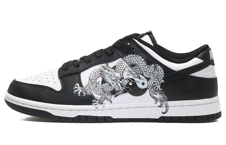 Buy (W) [Sepatu Kustom] Nike Dunk Low 'Hitam Putih Naga Indigo' DD1503-101(Team10-太极龙女黑白QD)