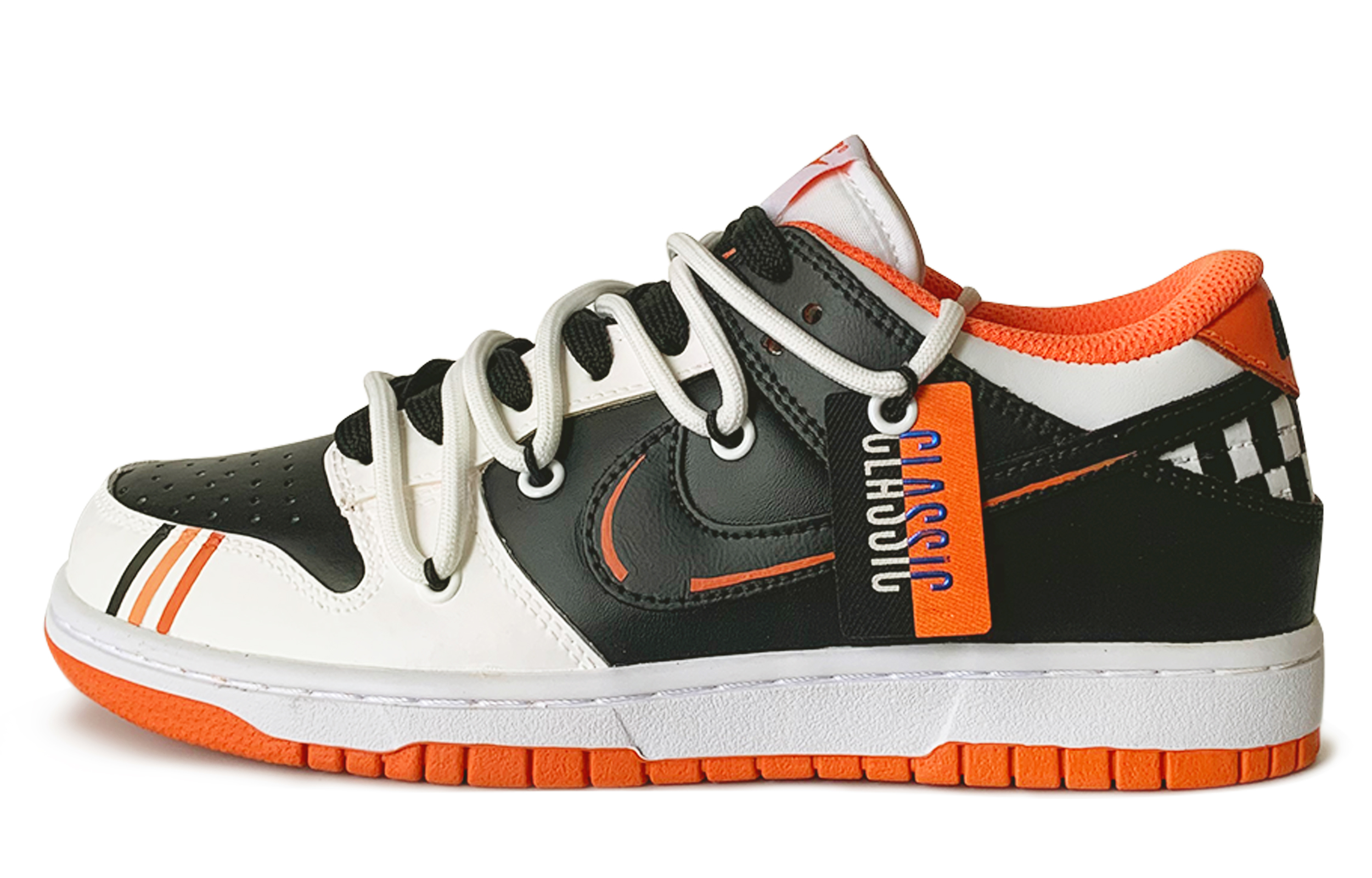 Buy (W) [Zapatos Personalizados] Nike Dunk Low 'Negro Blanco Naranja' DJ9955-800(TeamD-女款赛结旗)