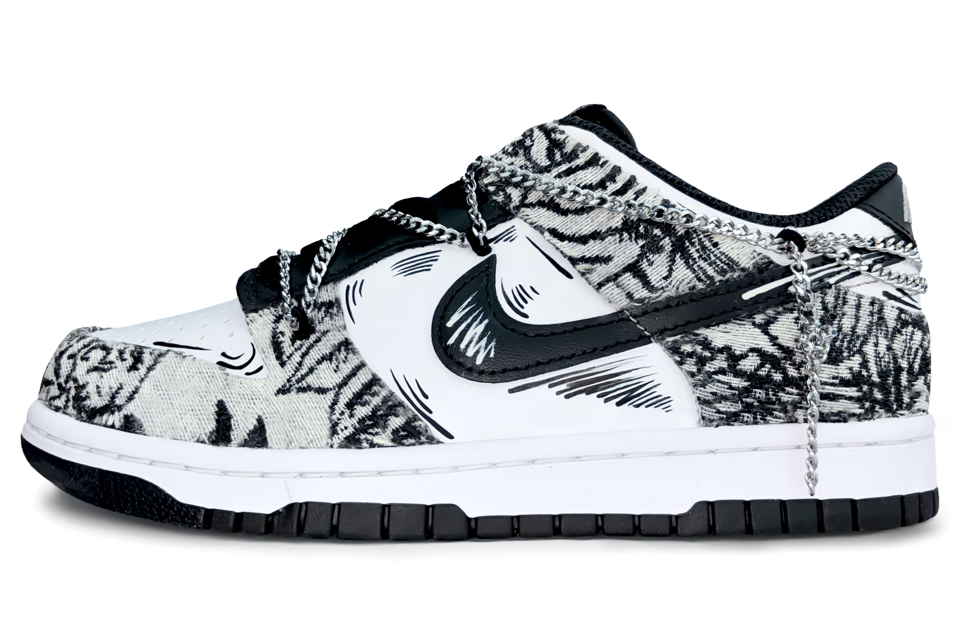 Order (W) [Kasut Custom] Nike Dunk Low 'Panda Hitam Putih' CW1590-100(Team220-夜游凉野S-BOX)