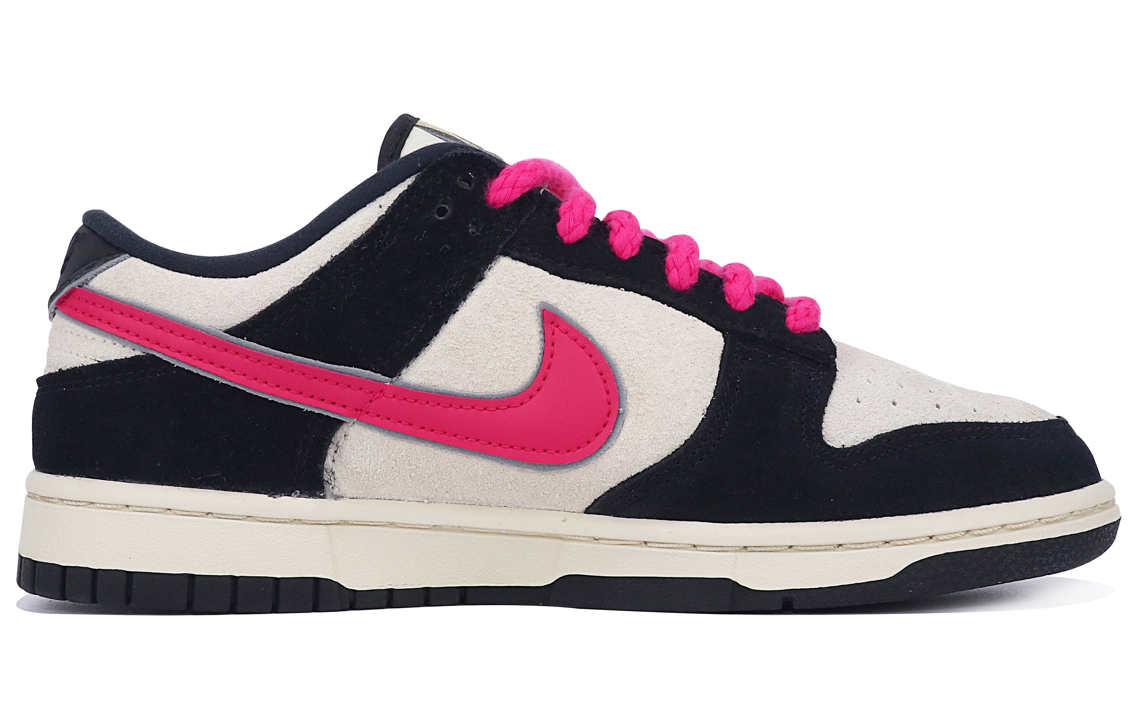 Order (W) [Sepatu Kustom] Nike Dunk Low 'Hitam Putih Hyper Pink' DV3054-001(TeamTen-女款活力玫红QD)