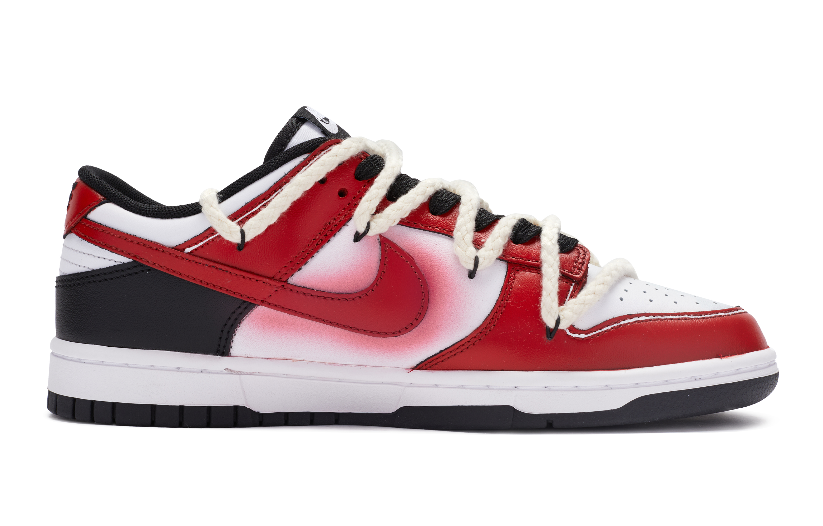 Order (W) [Sepatu Custom] Nike Dunk Low 'Hitam Putih Merah BIGNIU Legenda' DD1503-101(TeamR-女款湘北传奇S-BOX)