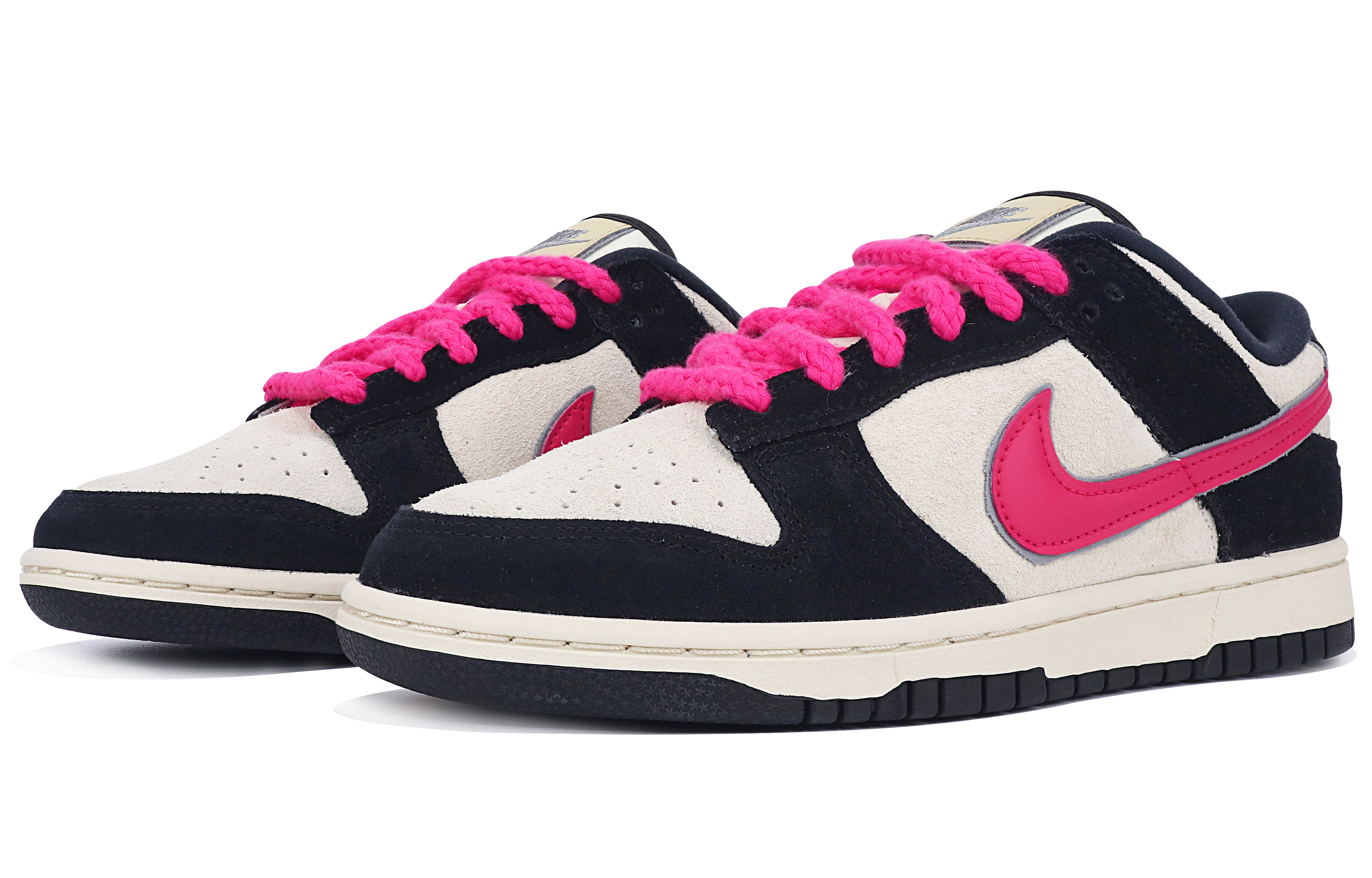 Lookbook (W) [Sepatu Kustom] Nike Dunk Low 'Hitam Putih Hyper Pink' DV3054-001(TeamTen-女款活力玫红QD)