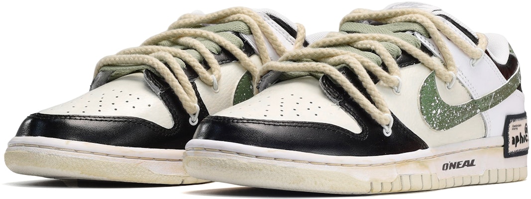 (W) 나이키 덩크 로우 '블랙 화이트 옐로우 패치워크 스플래터' (커스텀) DD1503-121(TeamE-女款泼墨黑白黄) Lookbook (W) 나이키 덩크 로우 '블랙 화이트 옐로우 패치워크 스플래터' (커스텀) DD1503-121(TeamE-女款泼墨黑白黄)