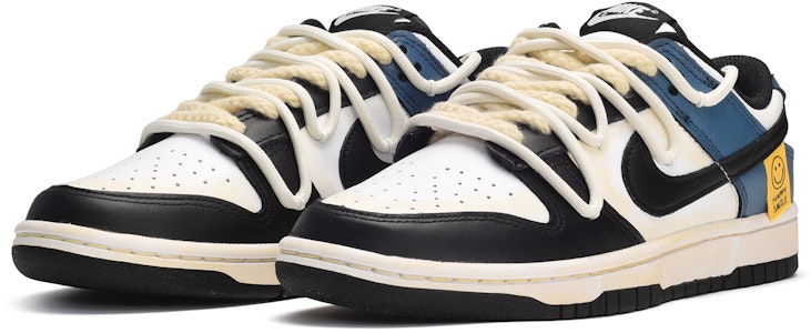 (W) 나이키 덩크 로우 '블랙 화이트 블루 스마일리' (커스텀) DD1503-101(TeamE-女款笑脸贴黑白蓝) Lookbook (W) 나이키 덩크 로우 '블랙 화이트 블루 스마일리' (커스텀) DD1503-101(TeamE-女款笑脸贴黑白蓝)