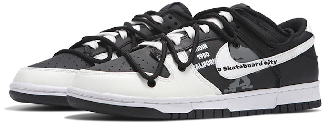 【定制球鞋】Nike Dunk Low (GS) 滑板小子 高街 簡約 復古 低筒 休閒板鞋 女款 黑白色 Lookbook 【定制球鞋】Nike Dunk Low (GS) 滑板小子 高街 簡約 復古 低筒 休閒板鞋 女款 黑白色