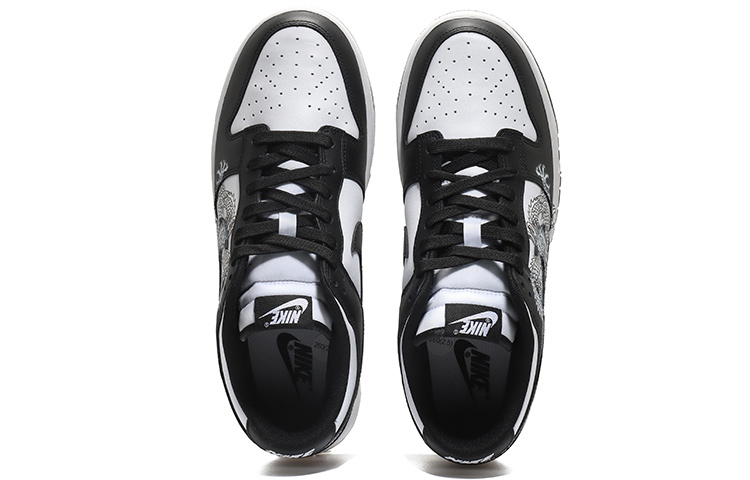 Shop (W) [Sepatu Kustom] Nike Dunk Low 'Hitam Putih Naga Indigo' DD1503-101(Team10-太极龙女黑白QD)