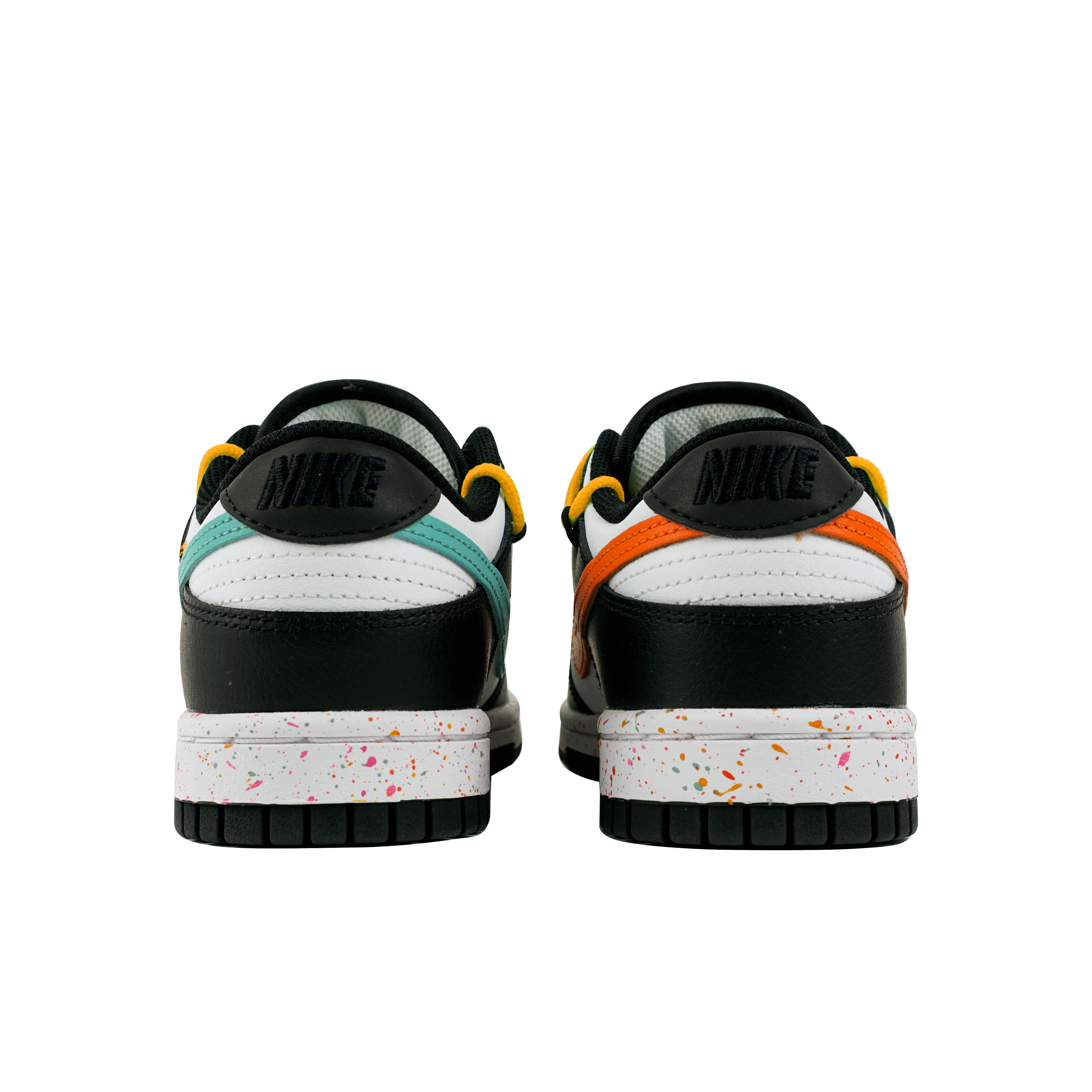 Shop (W) [Kasut Custom] Nike Dunk Low 'Black White Triple Swoosh' FD4623-131(Team陆-解构风QD)