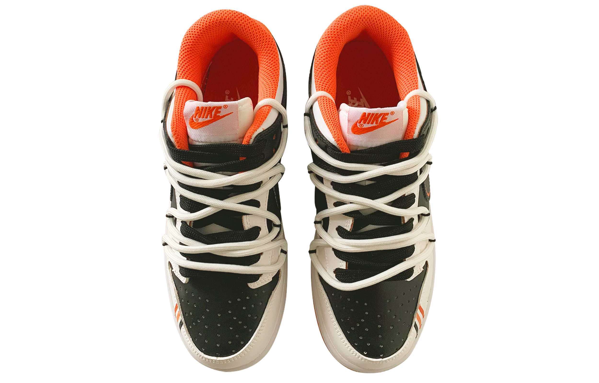 Shop (W) [Zapatos Personalizados] Nike Dunk Low 'Negro Blanco Naranja' DJ9955-800(TeamD-女款赛结旗)