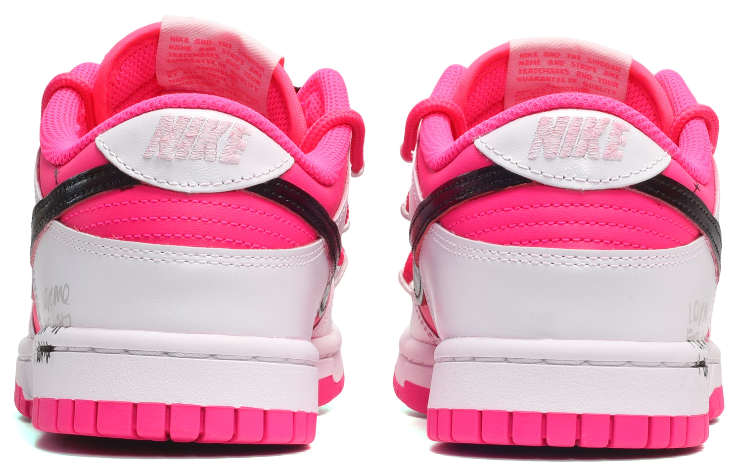 Shop (W) [Sepatu Kustom] Nike Dunk Low 'Hitam Putih Pink Beruang' DZ5196-600(TeamE-女款布偶熊黑白粉BOX)