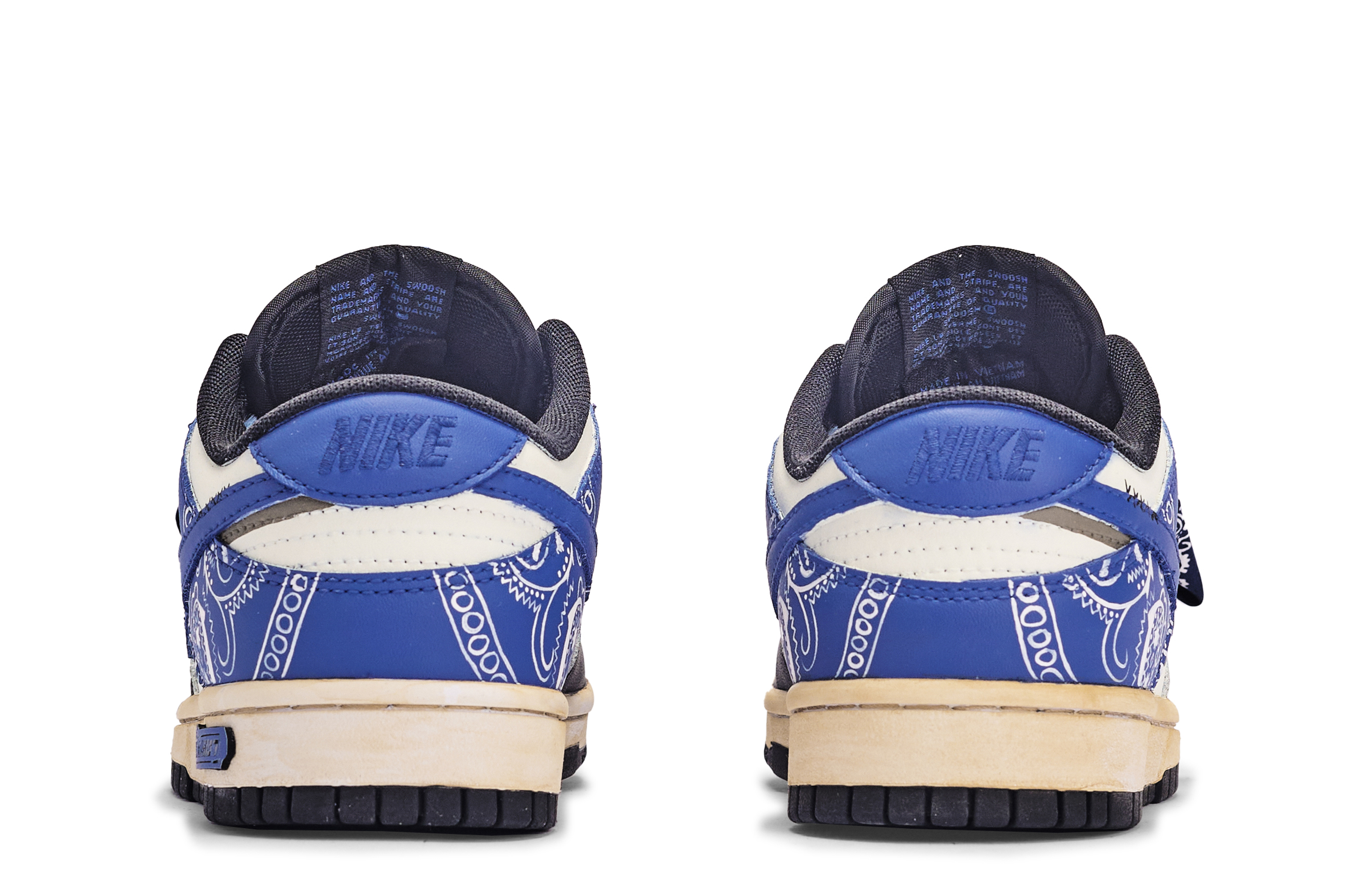 Shop (W) Zapatillas Nike Dunk Low 'Azul Negro Blanco Da Vinci Custom' DH9765-104(TeamM-腰果花-BOX)