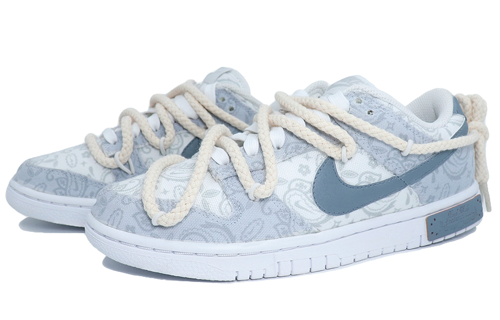 Lookbook (W) [Kasut Custom] Nike Dunk Low 'Biru Kelabu Denim Paisley' DJ9955-100(Team25-蓝灰腰果花)