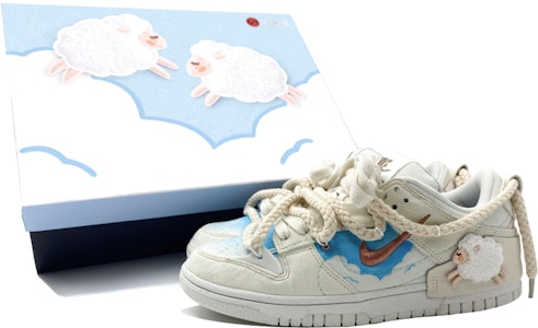 (W) 나이키 덩크 로우 '푸른 하늘과 흰 구름' (커스텀) DH4402-100(Team柒-女款小羊刺绣S-BOX) Buy (W) 나이키 덩크 로우 '푸른 하늘과 흰 구름' (커스텀) DH4402-100(Team柒-女款小羊刺绣S-BOX)