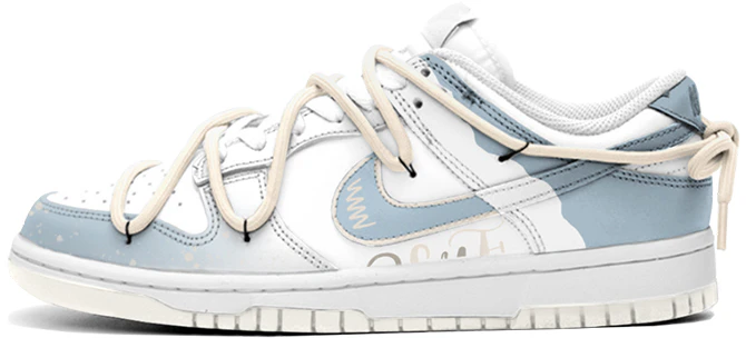 custom-shoes-women-nike-dunk-low-blue-white-gradient-graffiti