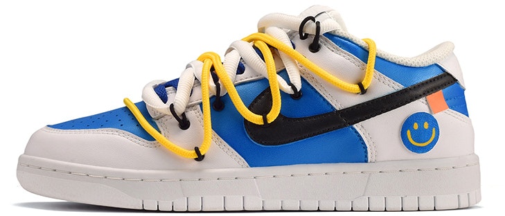 custom-shoes-women-nike-dunk-low-blue-white-smiley-deconstructed