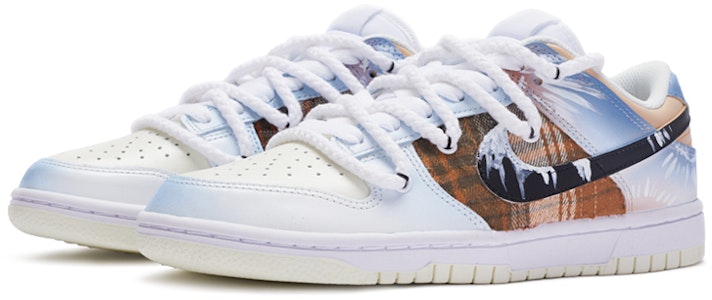 (W) 나이키 덩크 로우 '블루 화이트 워터마크 타이다이' (커스텀) DD1503-121(TeamR-女款手绘扎染S-BOX) Lookbook (W) 나이키 덩크 로우 '블루 화이트 워터마크 타이다이' (커스텀) DD1503-121(TeamR-女款手绘扎染S-BOX)