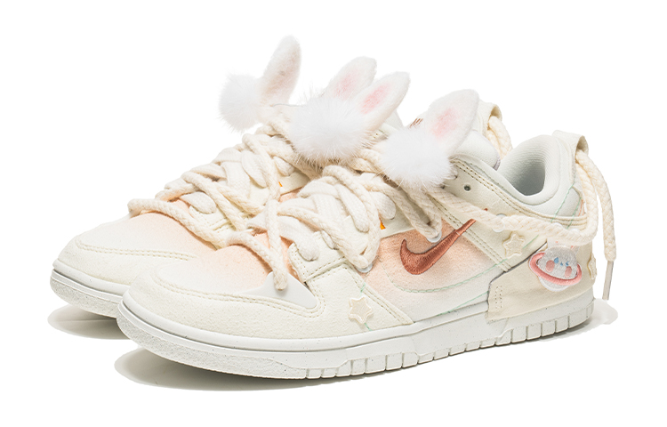 Lookbook (W) [Zapatillas Personalizadas] Nike Dunk Low 'Conejo Rosado' DH4402-100(TeamB-女款腮红兔解构Q-BOX)