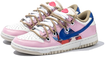 【定制球鞋】 Nike Dunk Low 野鶴制造 城市系列 Bosjes教堂 解構雙鞋帶 耐磨 低幫 板鞋 女款 藍粉 Lookbook 【定制球鞋】 Nike Dunk Low 野鶴制造 城市系列 Bosjes教堂 解構雙鞋帶 耐磨 低幫 板鞋 女款 藍粉