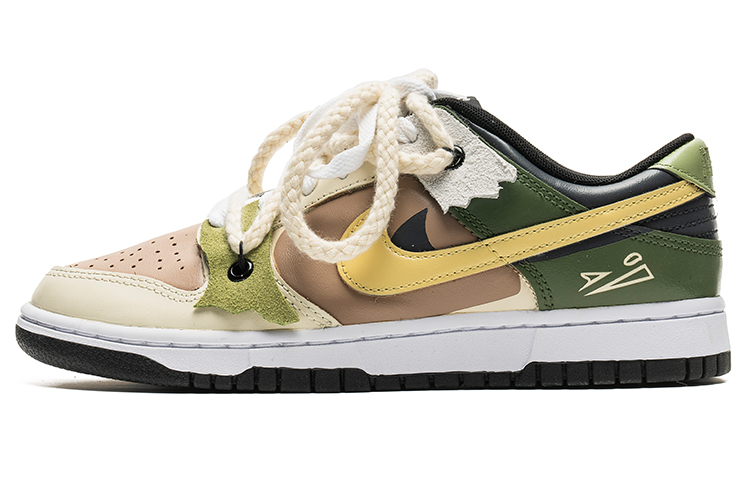 Buy (W) [定制鞋款] 耐克Dunk低帮“棕绿定制” CW1590-100(TeamB-女款草场幽灵S-BOX)