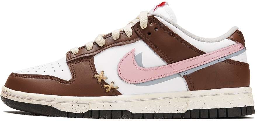 custom-shoes-women-nike-dunk-low-brown-pink
