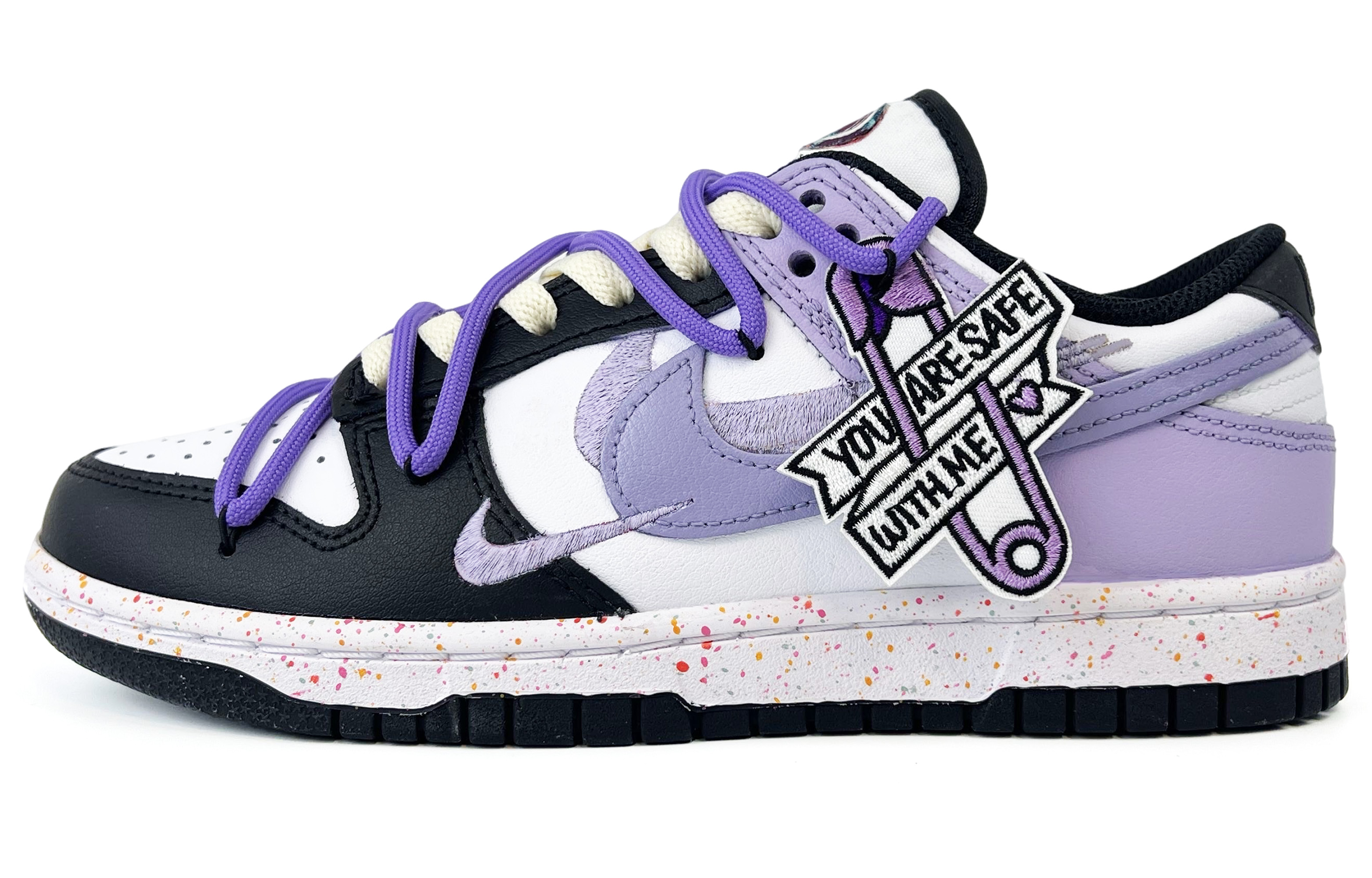 Buy (W) [Kasut Custom] Nike Dunk Low 'Bubble Grape Pelbagai Warna Swoosh' FD4623-131(Tema-45气泡葡萄)