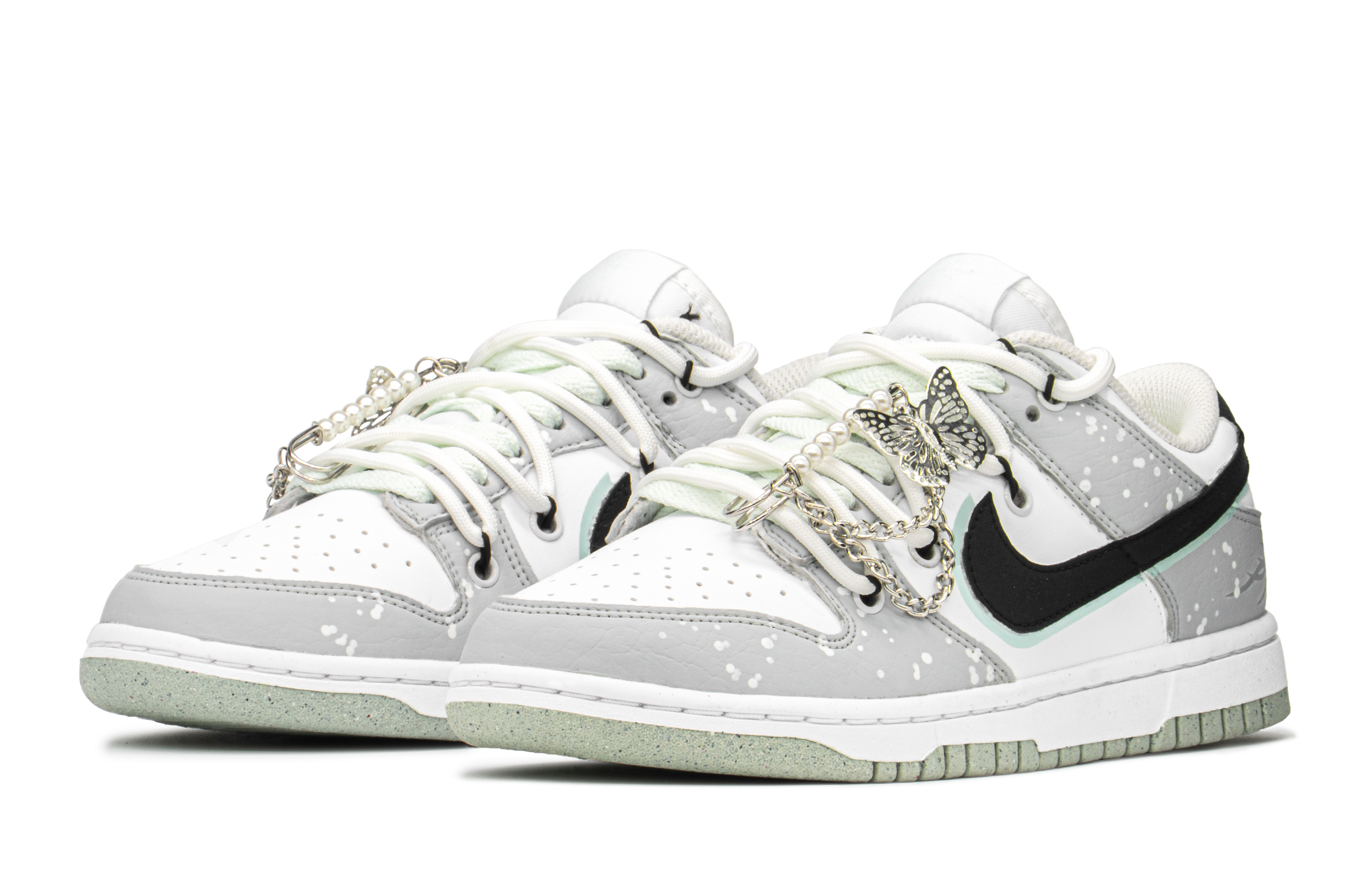 Lookbook (W) 나이키 덩크 로우 '나비 스플래터 그레이-그린' (커스텀) DN1431-102(TeamA-DK女泼墨蝴蝶S-BOX)