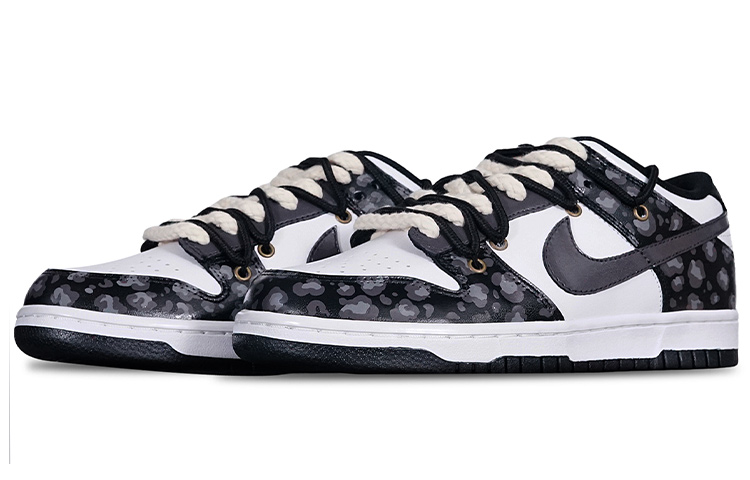 Lookbook (W) [Kasut Custom] Nike Dunk Low 'Camo Leopard Hitam Putih' DD1503-101(TeamT-女款豹纹黑白)
