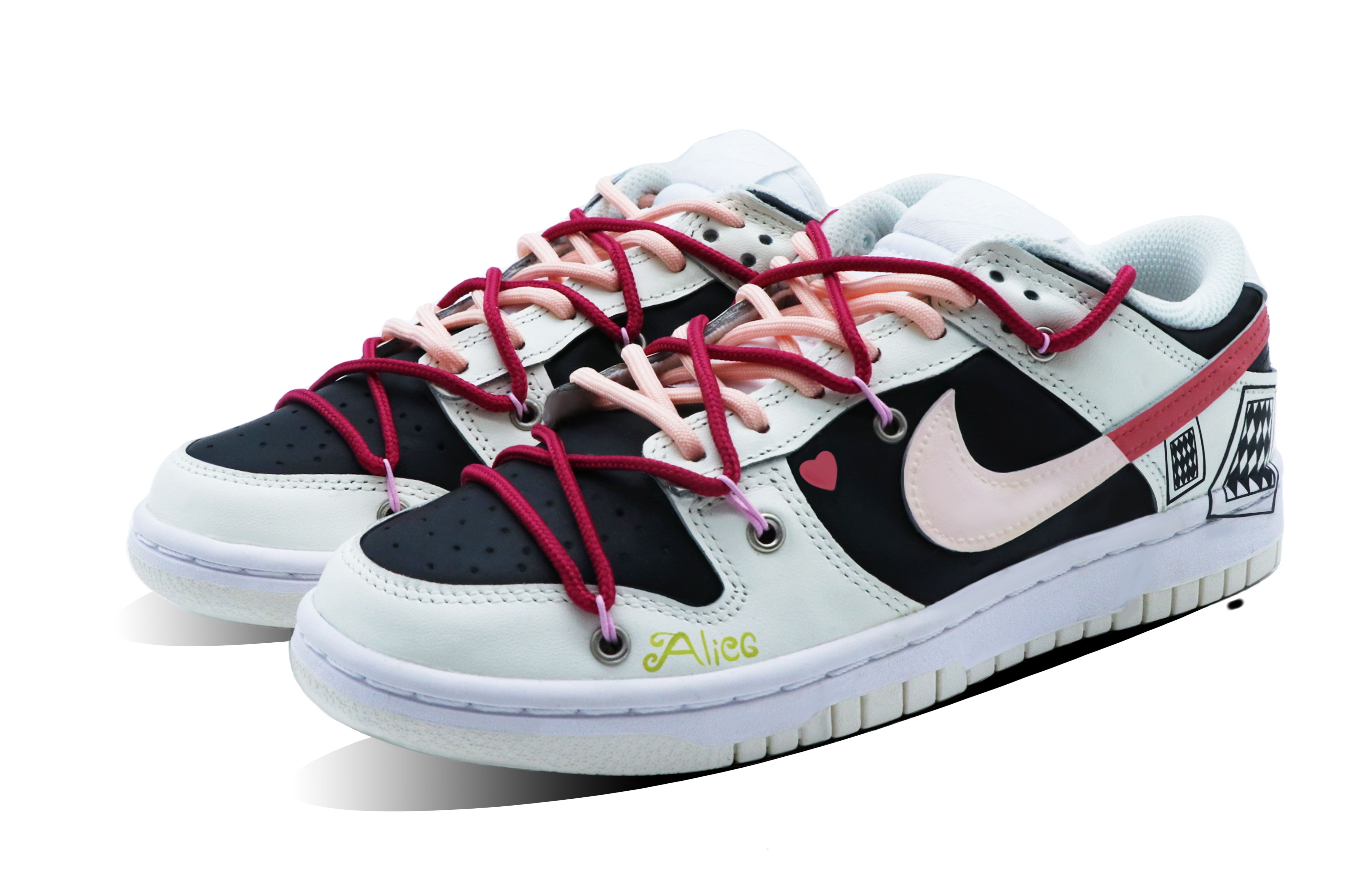 Lookbook (W) [定制鞋款] 耐克Dunk Low '白色帆布-黑色' DD1503-121(Team63-魔幻城堡)