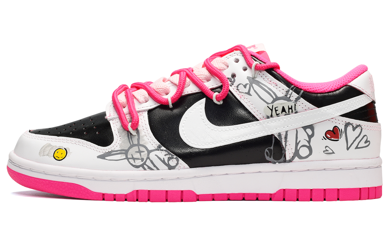 Buy (W) 나이키 덩크 로우 '만화토끼 검흰핑' (Nike Dunk Low 'Cartoon Bunny') DZ5196-600(TeamE-女款卡通兔子黑白粉)