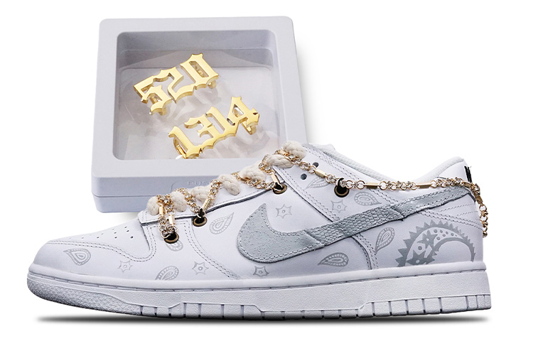 Buy 【定制球鞋】 Nike Dunk Low 動物紋路 花紋 Vibe 解構 低筒 板鞋 女款 銀白