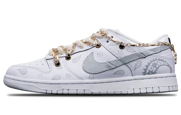 Order 【定制球鞋】 Nike Dunk Low 動物紋路 花紋 Vibe 解構 低筒 板鞋 女款 銀白