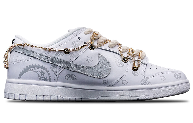 Lookbook 【定制球鞋】 Nike Dunk Low 動物紋路 花紋 Vibe 解構 低筒 板鞋 女款 銀白